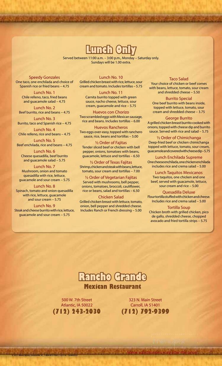 Rancho Grande Mexican Restaurant - Atlantic, IA