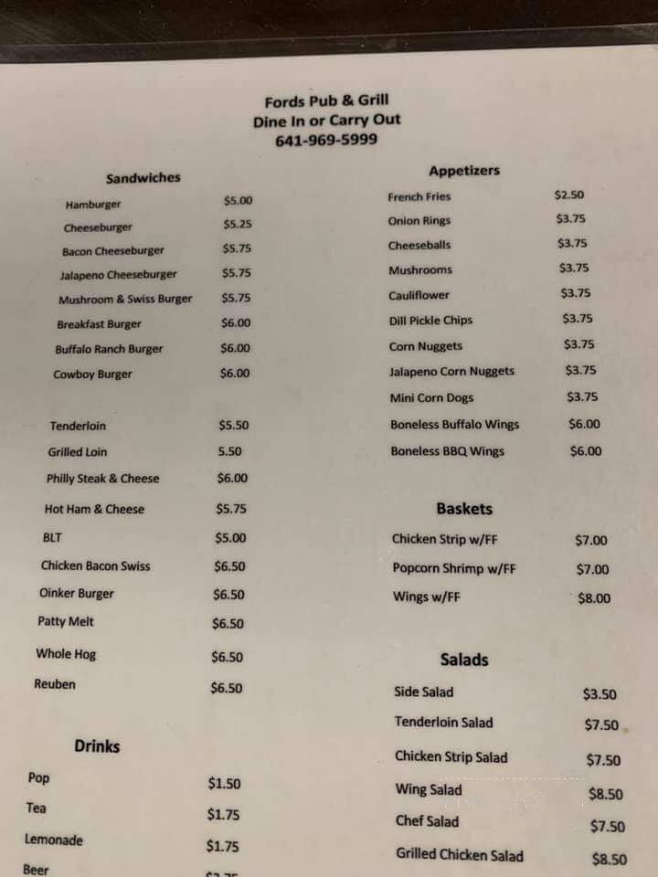 Ford's Pub & Grill - Eddyville, IA