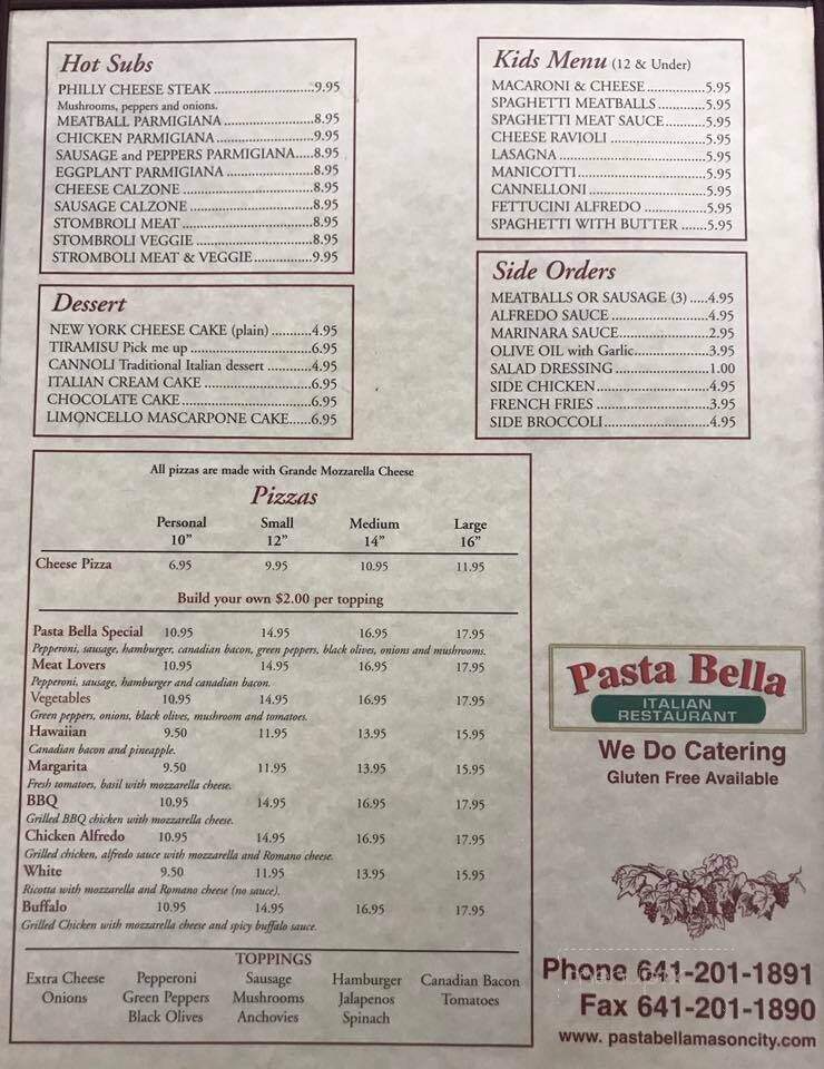 Pasta Bella - Mason City, IA